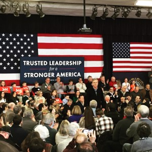 Jeb Bush addressing the crowd at his town hall event. (Photo by Kyle VonEnde)