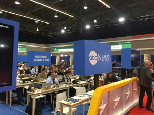 Members of the press preparing for the start of the GOP debate. (Photo by Kyle VonEnde)