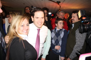Senator Marco Rubio greets supporters at a rally at the Barley House Restaurant and Tavern in Concord, NH on Monday. 