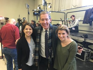 Student's Shani Rosenstock and Anna Sorinto interview Carl Cameron, a journalist and commentator at Fox News Channel 