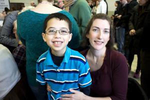Sara Hoang is a politically active New Hampshire resident. "I really want to get my children involved as well," she said of her son Connor. Photo by Anna Sortino. 
