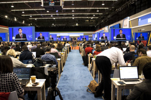 The spin room at the Republican National Debate Saturday night. Photo by Anna Sortino.