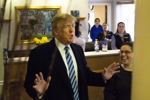 Donald Trump greets American University students at the Best Western Hotel. Photo by Anna Sortino. 