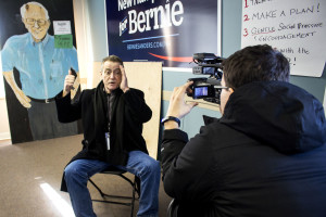 Professor Gentile teaches Jose De Bastos how to set up an interview. Photo by Anna Sortino. 