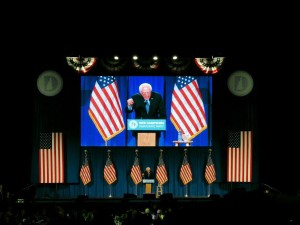 Senator Bernie Sanders speaks at the McIntyre-Shaheen 100 Club Celebration Photo by Mary-Margaret Koch