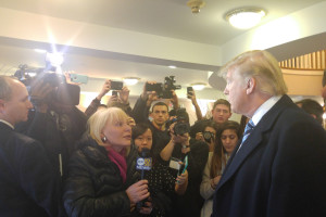 Marcia Kramer of WCBS interviews Donald Trump. Photo by Carrie Giddins Pergram