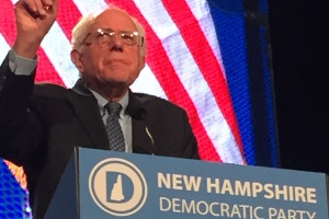 Bernie Sanders speaks at the McIntryre-Shaheen 100 Club. Photo by Alaina Monismith