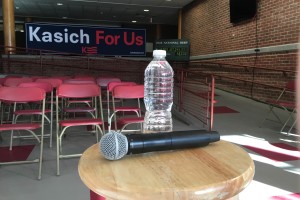 Before the crowds gathered at a Kasich town hall in Concord, NH. Photo Credit: Wes Young