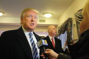 Presidential candidate Donald Trump speaks to guests at the Best Western Plus in Manchester, NH.

"It will reduce the field. There will be some people dropping out... Well I feel really good. We're going to make America great again. That's my whole theme. We have such tremendous support. New Hampshire's an amazing place and I think we're going to do pretty well."

Photo by Sharon Lee