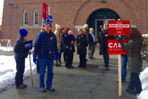Concord voters enter the polls on the morning of the New Hampshire Primary. Photo by Julia Manchester
