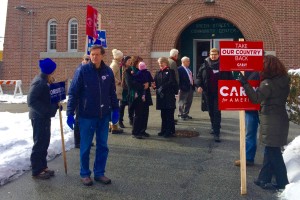 Concord voters enter the polls on the morning of the New Hampshire Primary. Photo by Julia Manchester