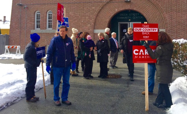 Concord voters enter the polls on the morning of the New Hampshire Primary. Photo by Julia Manchester