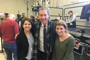 Student's Shani Rosenstock and Anna Sorinto interview Carl Cameron, a journalist and commentator at Fox News Channel