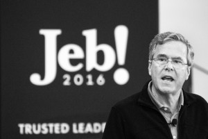Former governor Jeb Bush speaks at a town hall in Bedford, NH. Photo by Anna Sortino.