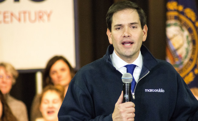 Marco Rubio answers questions at a town hall. Photo by Anna Sortino